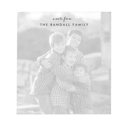 Bloc-notes photo, photo complète noir et blanc (Devant)