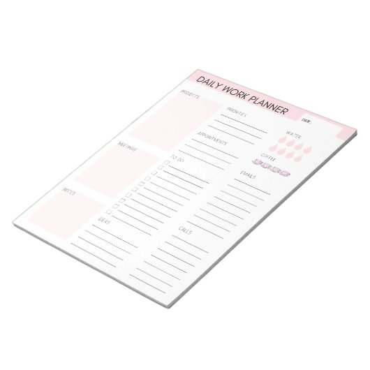 Bloc-notes Pink Daily Work Planner (Incliné)