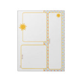 Bloc-notes planificateur à accents soleil dorés (Tourné)