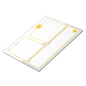 Bloc-notes planificateur à accents soleil dorés (Incliné)