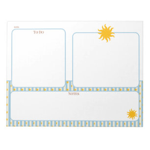 Bloc-notes planificateur à motif soleil doré