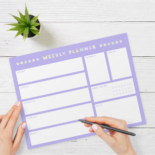 Bloc-notes Planificateur Hebdomadaire Fleur Pâtes