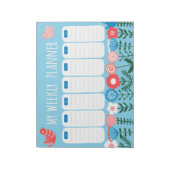 Bloc-notes planificateur hebdomadaire floral (Tourné)