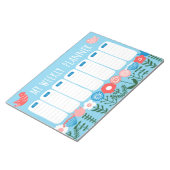 Bloc-notes planificateur hebdomadaire floral (Incliné)