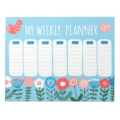 Bloc-notes planificateur hebdomadaire floral (Devant)