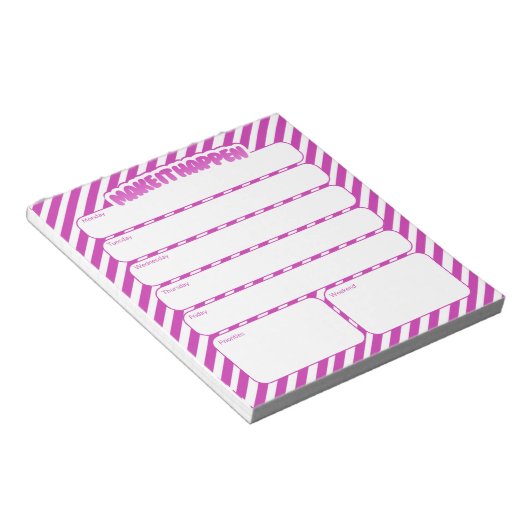 Bloc-notes planificateur hebdomadaire - Rayures ro (Incliné)