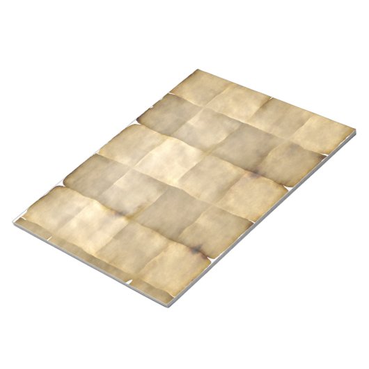 Bloc-notes plié, vieilli, papier parchemin (Incliné)