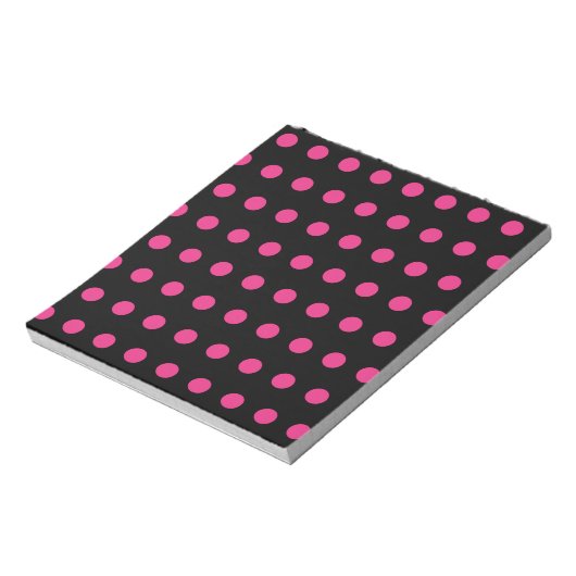 Bloc-notes Polka (noir et rose néon) (Tourné)