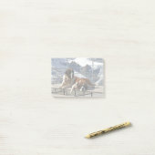 Bloc-notes post-it 2 St-Bernard posant (Sur un bureau)