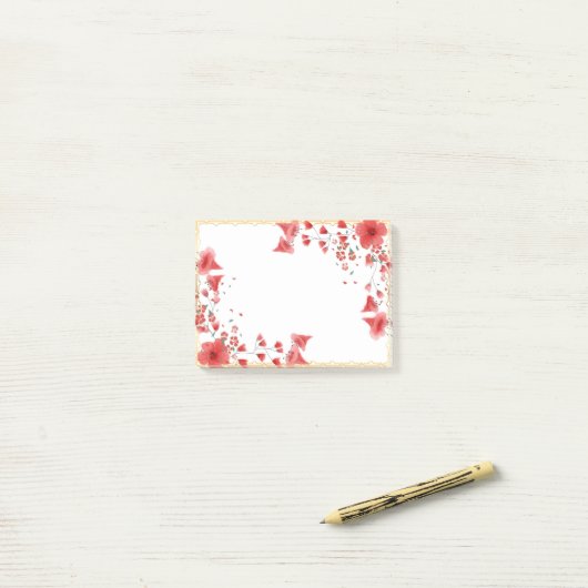 Bloc-notes post-it à cadre rose (Sur un bureau)