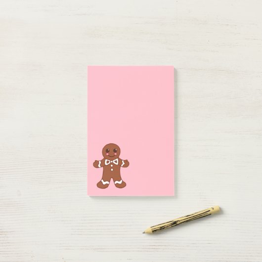 Bloc-notes Post-It en forme de biscuits au gingemb (Sur un bureau)