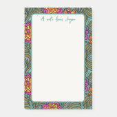 Bloc-notes Post-It grande bordure d'art floral (Devant)