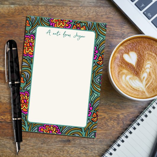 Bloc-notes Post-It grande bordure d'art floral