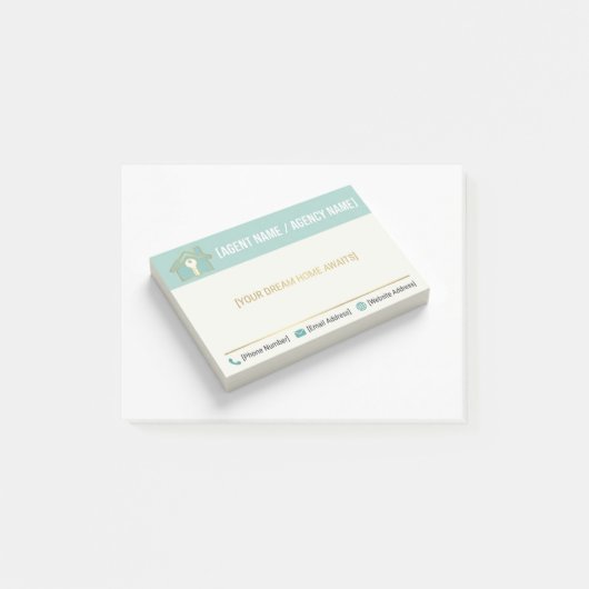 Bloc-notes Post-it personnalisable pour l'immobili (Devant)