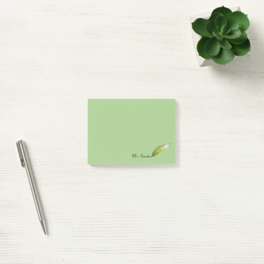 Bloc-notes Post-it - Stylo en plume vert (Bureau)