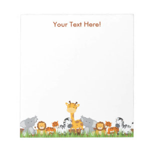 Bloc-notes pour bébés animaux de la Jungle mignonn