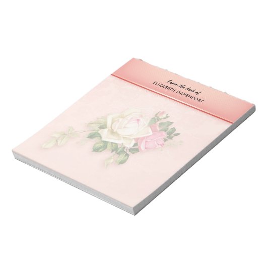 Bloc-notes pour bouquet rose et blanc (Tourné)