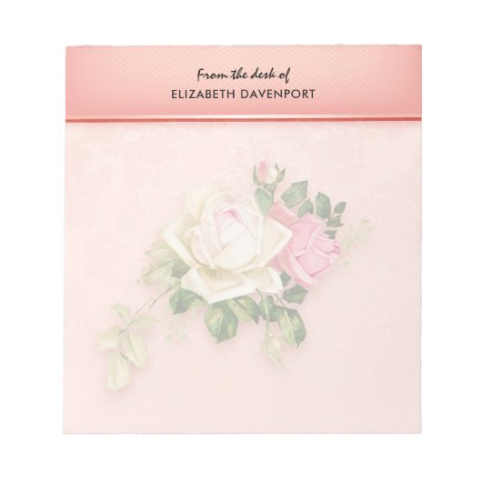 Bloc-notes pour bouquet rose et blanc (Devant)