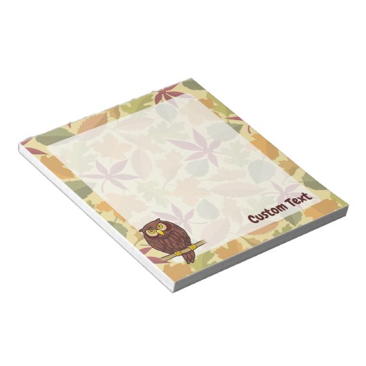 Bloc-notes pour caricatures de hibou (Incliné)