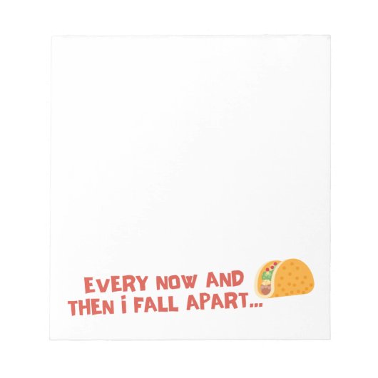 Bloc-notes pour Carré amusant Taco Fall Apart (Devant)