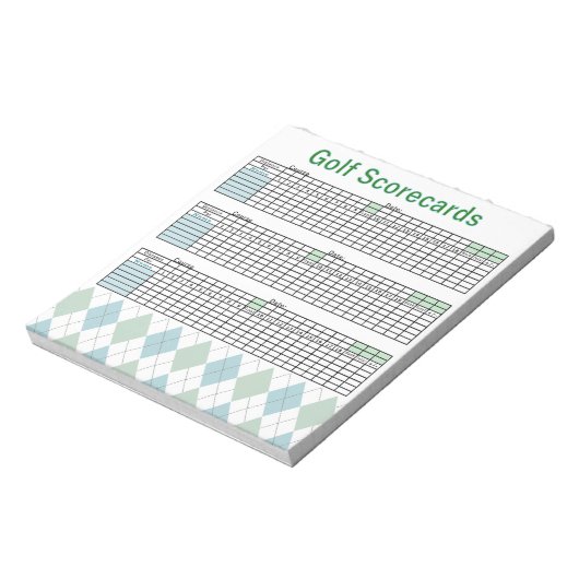 Bloc-notes pour cartes de performance golf (Tourné)