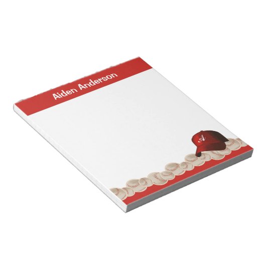 Bloc-notes pour Casquette de base-ball de monogram (Incliné)