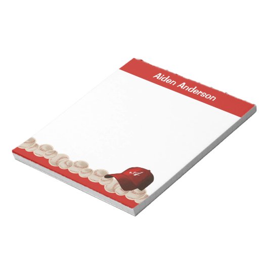 Bloc-notes pour Casquette de base-ball de monogram (Tourné)