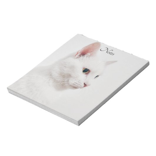 Bloc-notes pour chat blanc Kitty (Tourné)