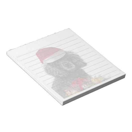 Bloc-notes pour chien de caniche de Noël (Incliné)