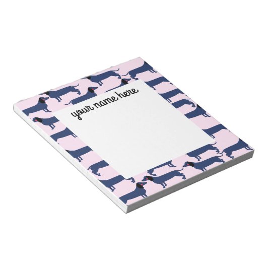 Bloc-notes pour chien Wiener personnalisé (Incliné)