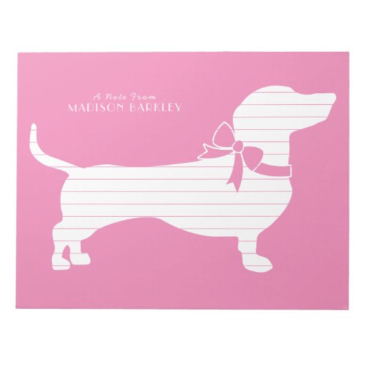 Bloc-notes pour chiot chien Dachshund Wiener (Devant)