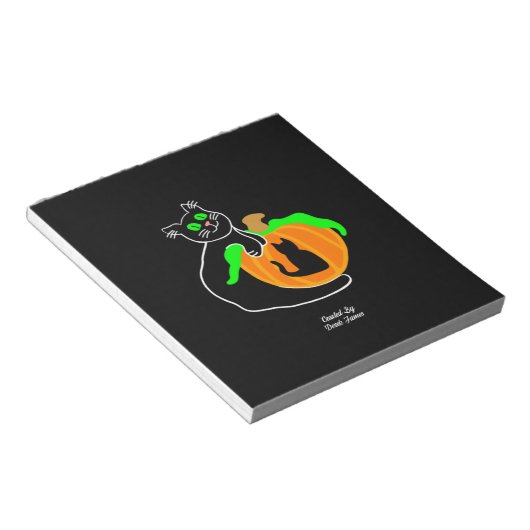 Bloc-notes pour Citrouille de chat noir (14 cm x 1 (Incliné)