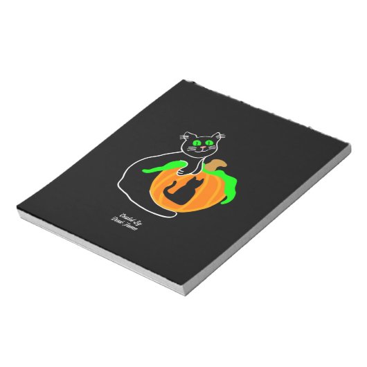 Bloc-notes pour Citrouille de chat noir (14 cm x 1 (Tourné)