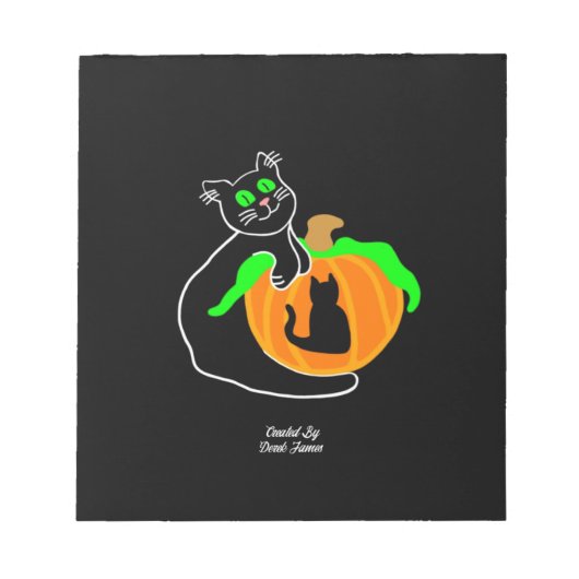 Bloc-notes pour Citrouille de chat noir (14 cm x 1 (Devant)