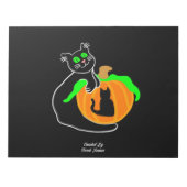 Bloc-notes pour Citrouille de chat noir (27,9 cm x (Devant)