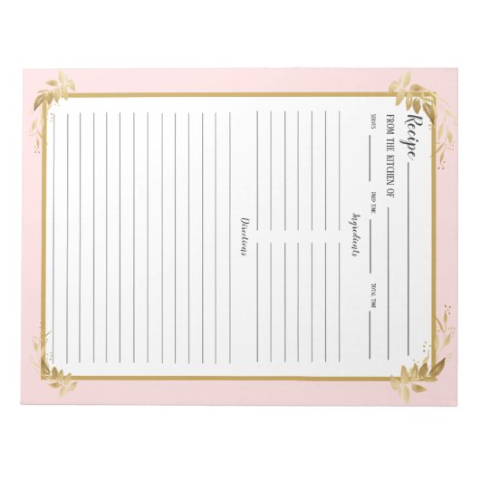 Bloc-notes pour Classeur de recette de feuillage r (Devant)