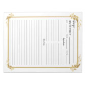 Bloc-notes pour Classeur de recette en or blanc (Devant)