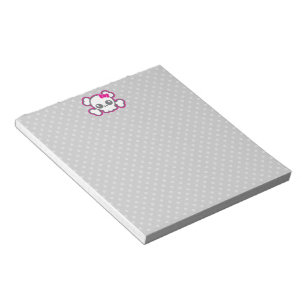 Bloc-notes pour crâne rose Kawaii