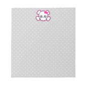 Bloc-notes pour crâne rose Kawaii (Devant)