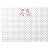 Bloc-notes pour crâne rose Kawaii (Devant)