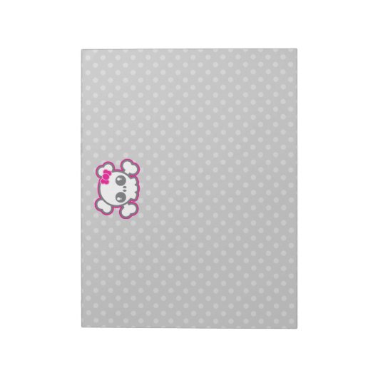 Bloc-notes pour crâne rose Kawaii (Tourné)