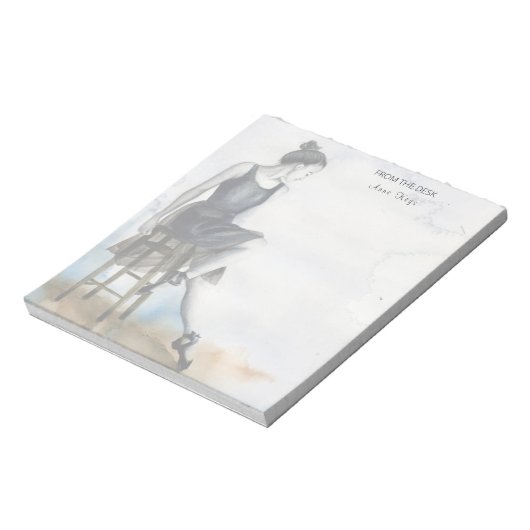Bloc-notes pour danseur d'aquarelle Personnaliser  (Tourné)