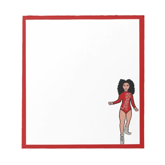 Bloc-notes pour danseur Rouge / Argent B (Devant)