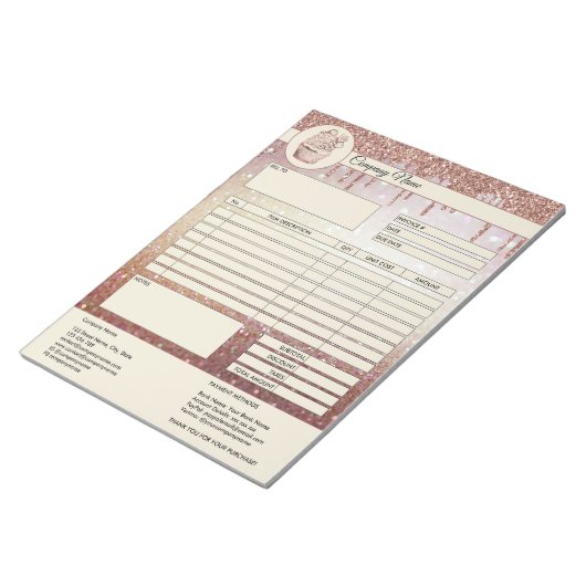 Bloc-notes pour devis d'entreprise (Incliné)