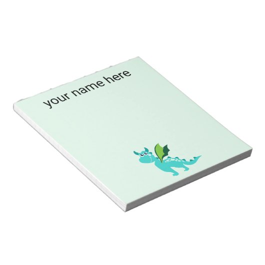 Bloc-notes pour dragons personnalisés pour enfants (Incliné)