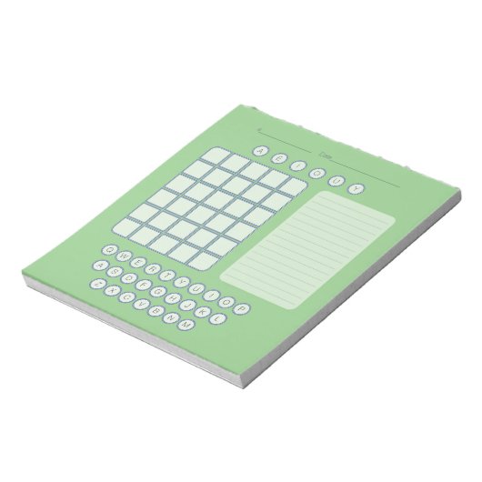 Bloc-notes pour écran Wordle - Vert (Tourné)