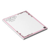 Bloc-notes pour écriture rose (Incliné)