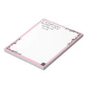 Bloc-notes pour écriture rose (Tourné)