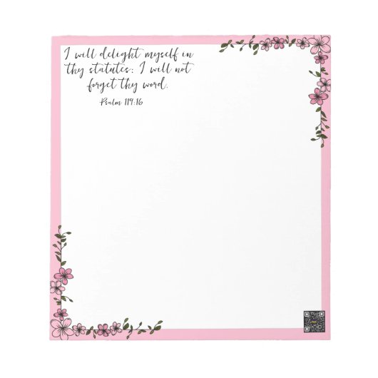 Bloc-notes pour écriture rose (Devant)