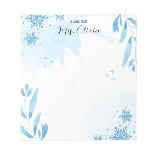 Bloc-notes pour enseignant à l'aquarelle pure (Devant)